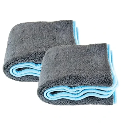 Image of Liquid Elements Silverback XL Car Drying Cloth 1200 GSM 50 x 80 cm Soft Microfibre for Care Extremely Absorbent, Lint Free &amp; Gentle on Paint (Pack of 2)