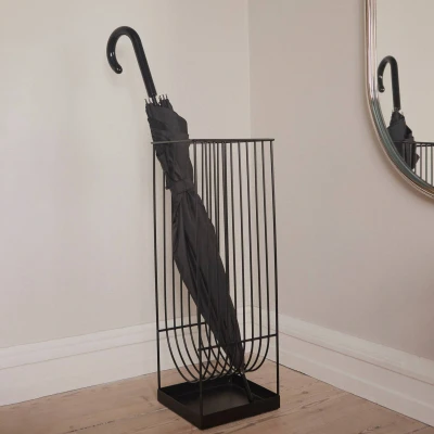 Image of AYTM umbrella stand Curva, black, height 56 cm, steel