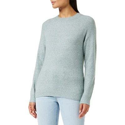 Image of Vero Moda Women&#039;s VMDOFFY LS O Neck Blouse GA NOOS, North Atlantic/Detail: Melange, XS