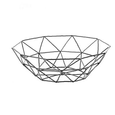 Image of Geometric Metal Wire Decorative Storage/Display Basket Fruit Bowl for Vegetable