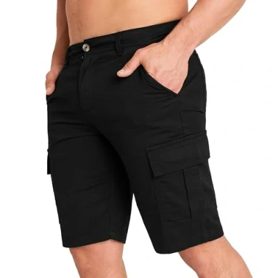 Image of CityComfort Mens Cargo Shorts with Pockets, Breathable 100% Cotton Summer (Black, 3XL)