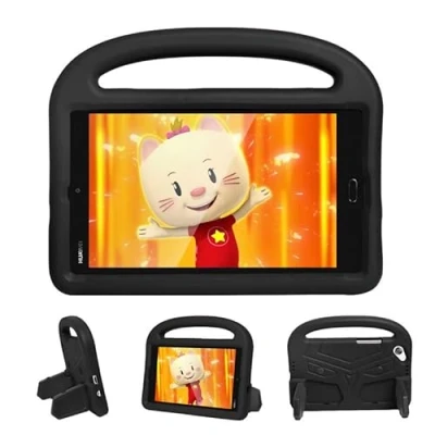 Image of Kids Case For Huawei MediaPad M3 T3 T8 8.0 Inch, Tablet Friendly Lightweight, Handle with Stand, Soft EVA Foam Shockproof Protective Cover, Black