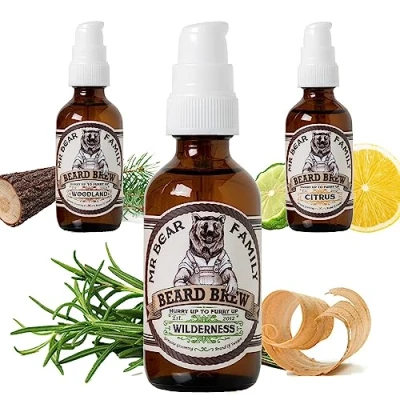 Image of Natural Beard Oil for Men Scented Moisturiser Contains Hydrating Jojoba + Argan Nourishing Mens Softener Healthier Hair Growth (Wilderness, 60ml)