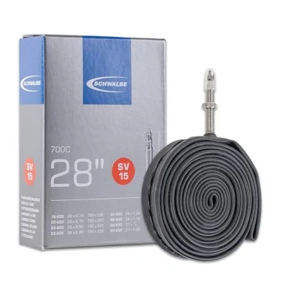 Image of Schwalbe SV15 700C Inner Tube 700 x 18 28C (40 mm Presta Valve), Black, No update found