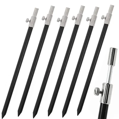 Image of Coarse Carp Fishing Tackle Extendable Bankstick 30 50 Small Black Aluminium NGT (6x Bankstick)