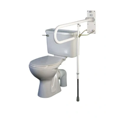Image of Homecraft Devon Rail with Folding Legs, Bathroom Aid for Elderly, Handicapped, Disabled users, Grab Bar Stability and Control, Safety Support Handrail Leg Lavatory