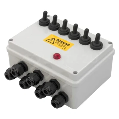 Image of Pisces 6 Way Garden Switch Box with Neon Indicator Light