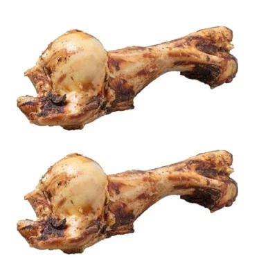 Image of YöL Pack of 2 Giant Pet Dog Bones Roasted Beef Treat Food Jumbo Tough Chew Dental