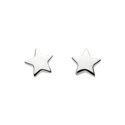 Image of Dew Women&#039;s Solid Star Sterling Silver Stud Earrings