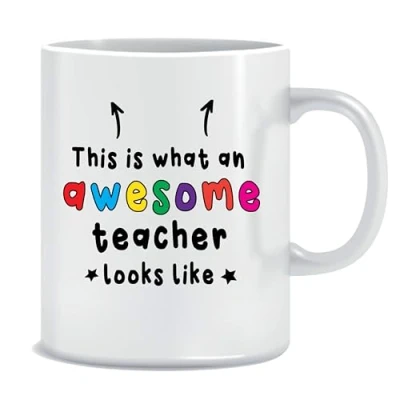 Image of Teacher Gift, Awesome Mug, Thank You School Mug for Teacher, end of Term Christmas Mug,This is What an Looks Like KMUG34