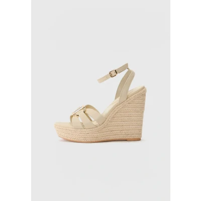 Image of Twinset Sandal Wedge sandals, Women&#039;s, Size: 6, Ginger root chiaro High quality imitation leather