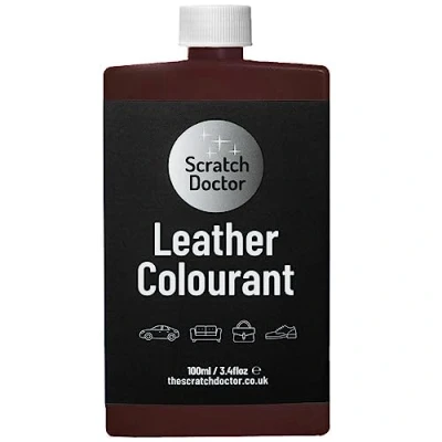 Image of Scratch Doctor Leather Colourant Restore &amp; Repair Faux Vinyl Paint for Furniture Sofas Car Seats Shoes Handbags (Bordeaux, 100ml)