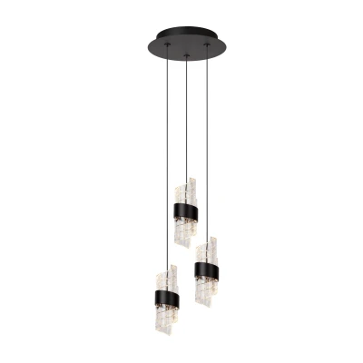 Image of Lucide KLIGANDE Pendant light 25 cm LED Dim. 3x8W 2700K Black