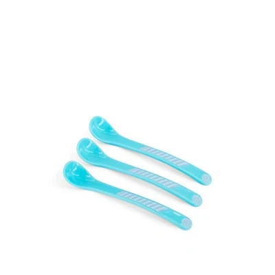 Image of Twistshake 3X Feeding Spoon Set for Baby, Infant Feeding, BPA Free, 6+ Months, Pastel Blue