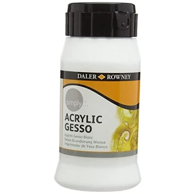 Image of Daler Rowney Simply Acrylic Medium, Plastic Pot, 16.91oz 500 ml, Buff Titanium