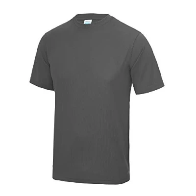 Image of Just Cool Mens Performance Plain T Shirt (L) (Charcoal)
