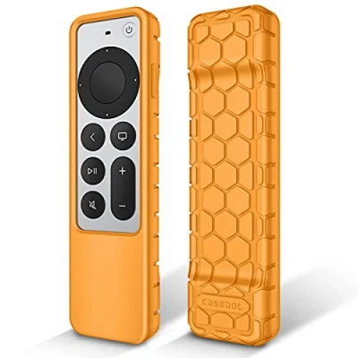 Image of Fintie Protective Case for Apple TV Siri Remote 2021 2022 Honey Comb Lightweight Anti Slip Shockproof Silicone Cover 4K / HD Controller (2nd Gen 3rd Gen), Orange