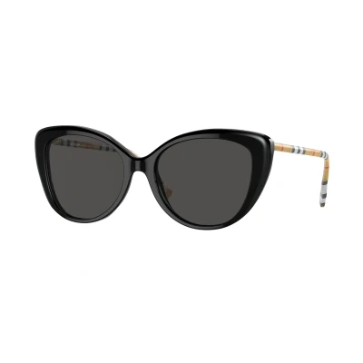 Image of Burberry Woman BE4407 385387 Sunglasses Acetate Black Grey Cat Eye Normal