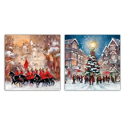 Image of Box of 16 Festive Snow Scenes NSPCC Charity Christmas Cards In 2 Designs 556987