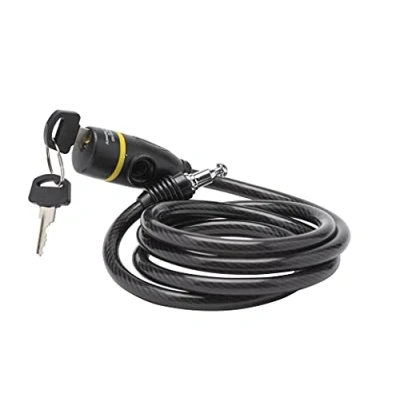 Image of Sterling 101K 10 x 1500mm Locking Cable with Self Coiling/ Bracket , Black