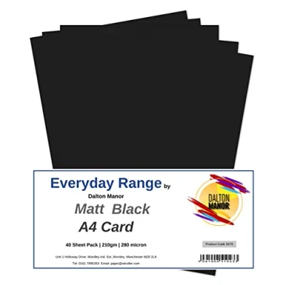 Image of Dalton Manor Black Card A4 210gsm Pack 40 280 Micron