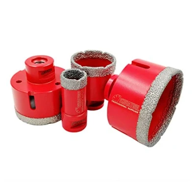 Image of SHDIATOOL Dry Diamond Drill Core Bits 4pcs / Set Diameter 25/50/65/75mm Vacuum Brazed Hole Saw M14 Thread for Tile Porcelain Granite Marble
