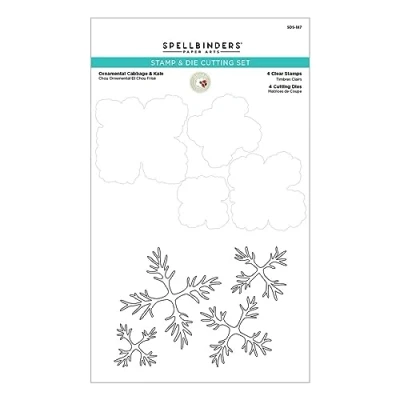 Image of Spellbinders Ornamental Cabbage &amp; Kale Clear Stamp Die Set from The Snow Garden Collection by Susan Tierney Cockburn