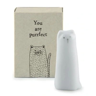 Image of You are Purrfect Ceramic Cat in a Matchbox Cracker Filler Mini Gift