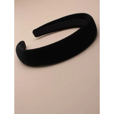 Image of black velvet 25mm padded aliceband. by Mias Accessories