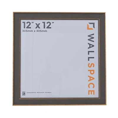 Image of Wall Space 12x12 Grey Frame Shabby Chic Square inches Rustic Photo Frames 12 x inch Wooden Picture made from SOLID WOOD and comes with REAL GLASS