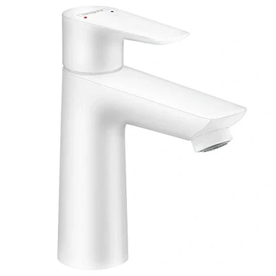 Image of Hansgrohe Talis E Single Lever Basin Mixer 110 With Pop Up Waste, Matt White, 71710700