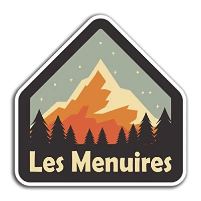 Image of 2 x 10cm Les Menuires France Vinyl Stickers Fun Sticker Laptop Luggage #32315 (10cm Wide)