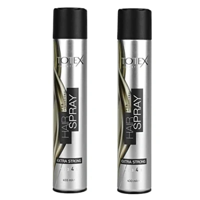 Image of Totex Hair Styling Extra Strong Aerosol Spray Silver Shine &amp; Long Hold For Professional Hairdressers Salons Barbers Barber Shop 400 ml (800 ml)