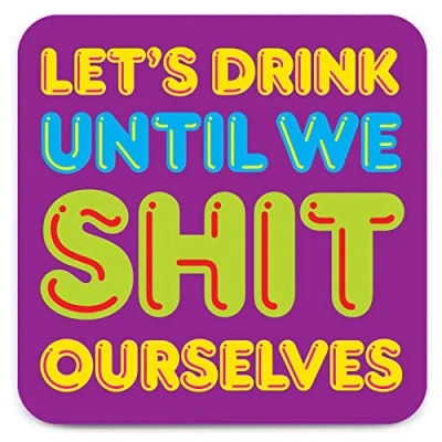 Image of Brainbox Candy Funny Rude &#039;Sh*t Ourselves Coaster&#039; Small Gift Ideas For Him Her Friends Birthday Housewarming Present New Home Gifts Women Men
