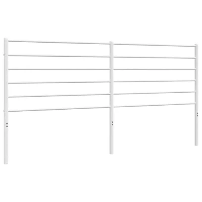 Image of vidaXL Classic Design Metal Headboard Powder Coated Steel, Built for 200 cm Mattress Width, white, Robust and Stable Structure, Excellent Back Support