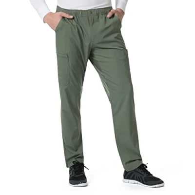 Image of Carhartt Men&#039;s Athletic Cargo Pant Medical Scrubs, Olive, XXXL