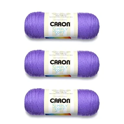Image of Caron Simply Soft Grape Brites Yarn 3 Pack of 170g/6oz Acrylic 4 Medium (Worsted) 315 Yards Knitting/Crochet