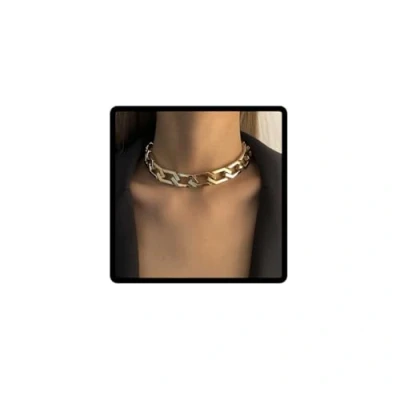 Image of Wedity Chunky Chain Necklace Punk Style Thick Cuban Link Hip Hop Choker Necklaces Jewelry for Women Girls (Silver)
