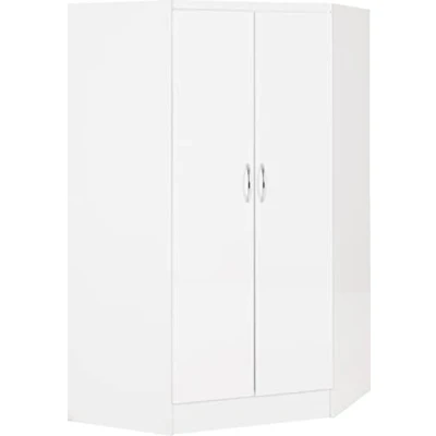 Image of Seconique Nevada 2 Door Corner Wardrobe in White Gloss