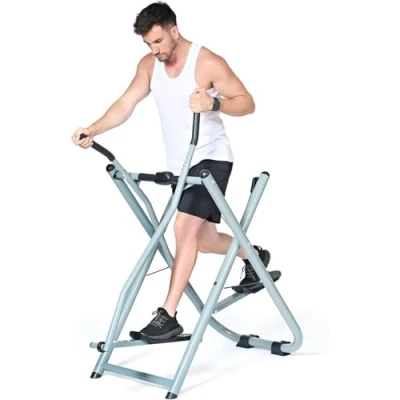 Image of PLOTSAGE Folding Air Walk Trainer Machine, Portable Full Body Fitness Exercise Walker Glider for Gym And Office,Silver