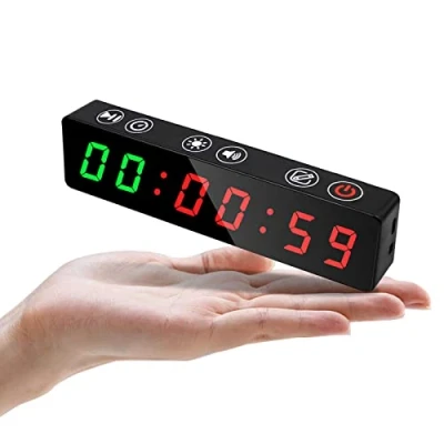 Image of Jhering Portable Gym Timer, Interval Timer with Rechargeable and Built in Magnetic Spine, LED Fitness for Home Garage Workout EMOM Tabata