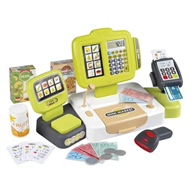 Image of Smoby Toy Cash Register 7600350114, Interactive Shopping till for Kids, digital display and sounds