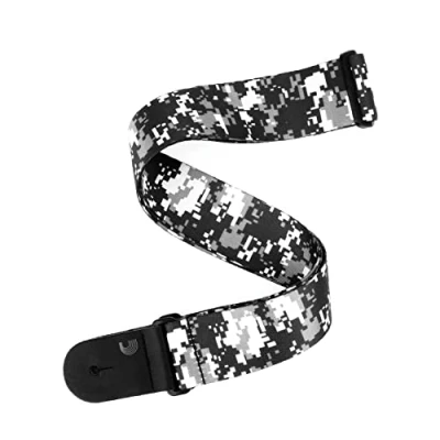 Image of D&#039;Addario Guitar Strap Accessories Electric Strap, Acoustic &amp; Bass Digital Camo Black