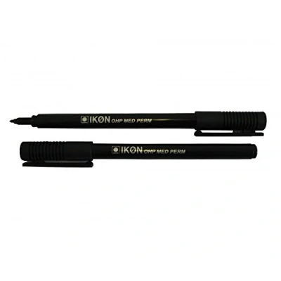 Image of Hainenko Value Medium Permanent Pen for Overhead Projector Sheet Black (Pack of 10)