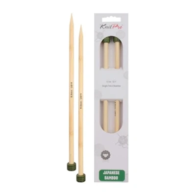 Image of KnitPro Bamboo Single Pointed Needles 25cm 8.00mm 3pcs