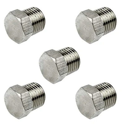 Image of 5 Pack 1/4&quot; BSP Hex Blanking Plug Port Air Line Compressor Fitting