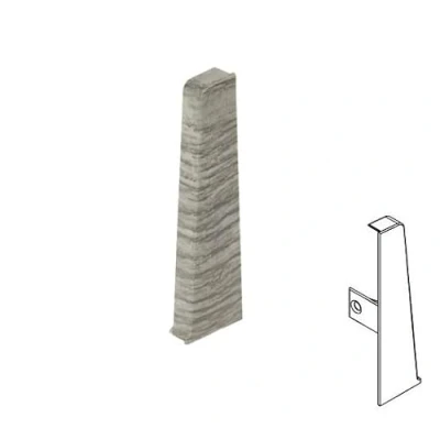 Image of Plastic Skirting Board High Line 2.5m PVC Right End Cap Dark Pine 317