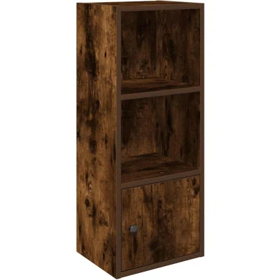 Image of vidaXL Bookcase/Display Shelf/Brown/Oak 31x24x77cm Freestanding Modern Engineered Wood for Living Room/Office