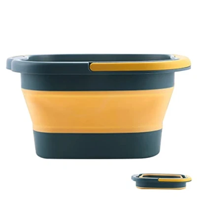 Image of Foldable Foot Spa Bucket, Bath Basin with Massage Acupoint, Stress Relief Spa, Tool for Pedicure, Relax, Deto x and