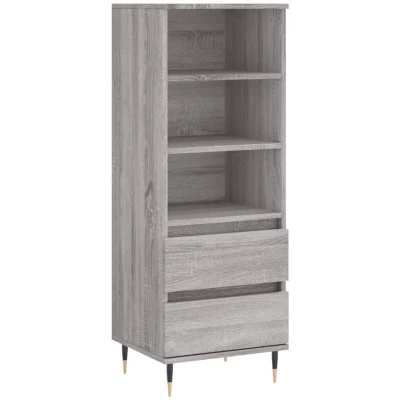 Image of vidaXL Highboard in Grey Sonoma Industrial Styled Storage Solution with Ample Space and Metal Feet, Made from Durable Engineered Wood